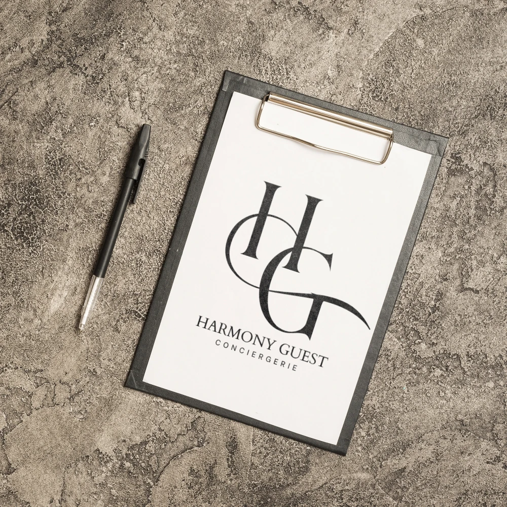 Clipboard mockup with office elements